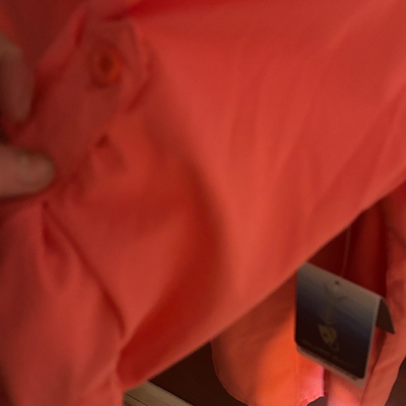 Vibrant Coral Kids Button Down Shirt - Picture 3 of 8